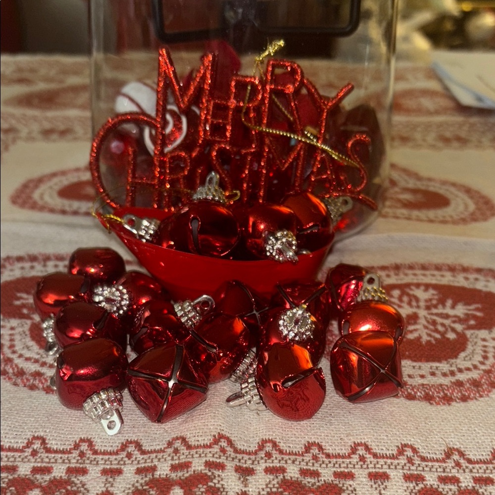 Vibrant Red Holiday Ornament Lot!